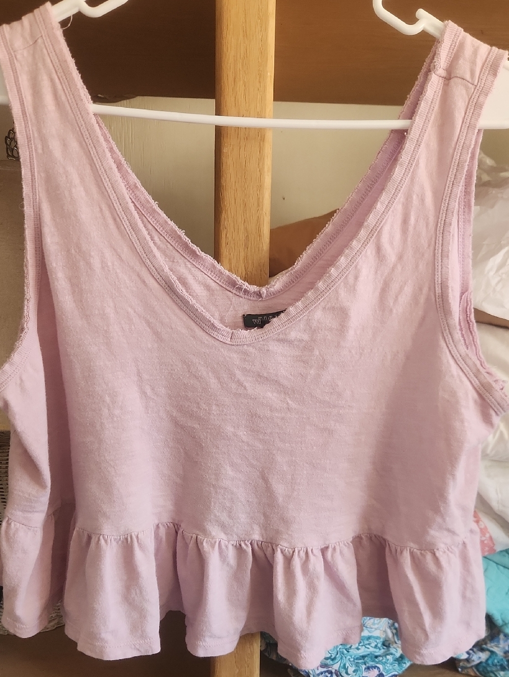 wild fable Light Lavender Ruffle Hem Tank Top